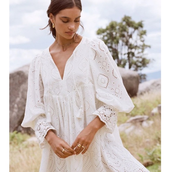 Spell Dylan Smock Dress - White - Picture 7 of 7